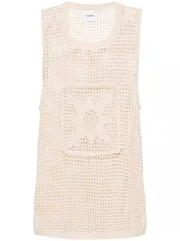 Nanushka топ Myrtille в технике кроше, серый