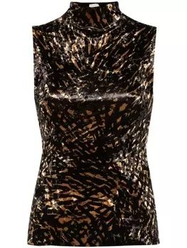 Nanushka топ с анималистичным узором, черный