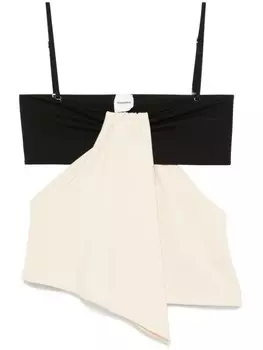 Nanushka топ с драпировкой, черный