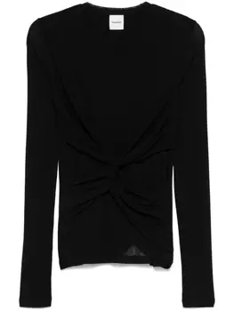 Nanushka топ с драпировкой, черный