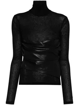 Nanushka топ с контрастной вставкой, черный