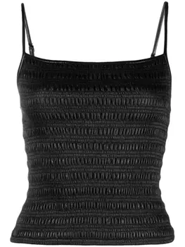 Nanushka топ с квадратным вырезом и сборками, черный