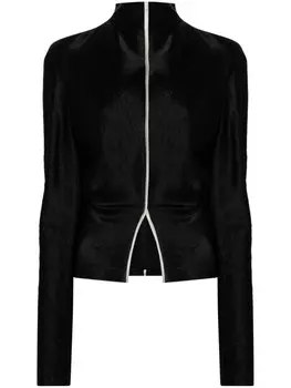 Nanushka топ с высоким воротником и драпировкой, черный