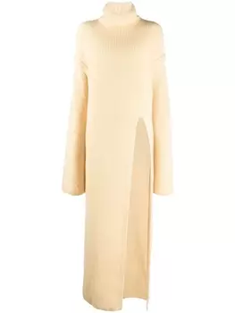 Nanushka трикотажное платье с разрезом сбоку, желтый