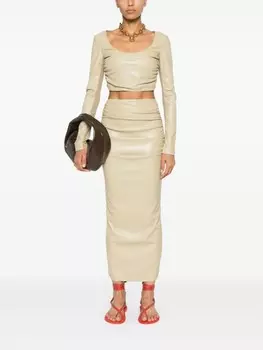 Nanushka юбка макси Хестер, нейтральный цвет