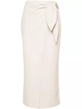 Nanushka юбка миди Amas с поясом, нейтральный цвет