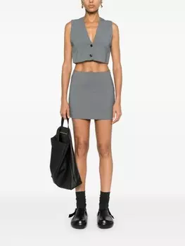 Nanushka юбка мини Briel, серый