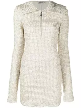 Nanushka юбка мини со сборками, нейтральный цвет