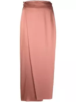 Nanushka юбка Racha с запахом, коричневый