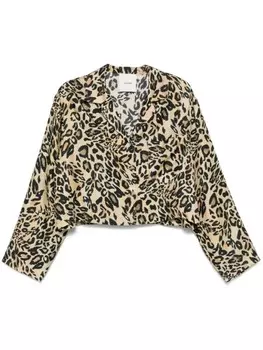 Nanushka укороченная рубашка с длинными рукавами, нейтральный цвет