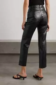 NANUSHKA укороченные брюки прямого кроя из веган-кожи Vinni, черный