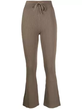 Nanushka укороченные брюки в рубчик, коричневый