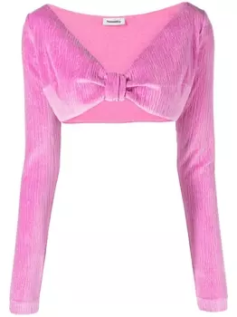 Nanushka укороченный топ с драпировкой, розовый