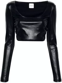 Nanushka укороченный топ со сборками, черный