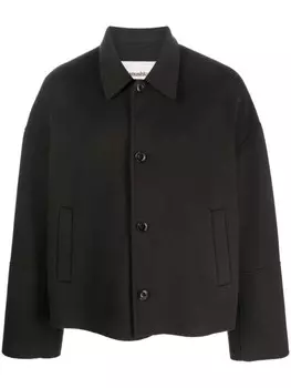 Nanushka укороченный жакет из смеси шелка и шерсти, серый