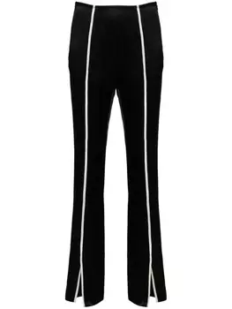 Nanushka узкие брюки с контрастной отделкой, черный