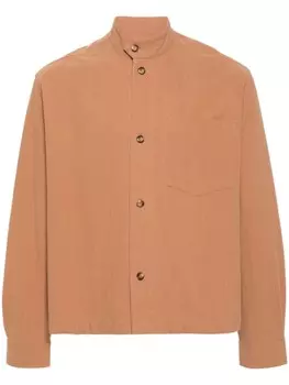 Nanushka жаккардовая рубашка Abbas с узором, коричневый