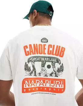 Напапиджри – Бойд – Белая футболка с графикой на спине Napapijri
