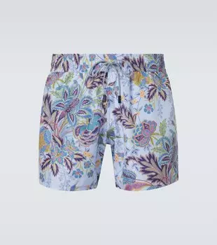 Напечатанные плавки Etro, Print On Pale Blue Base