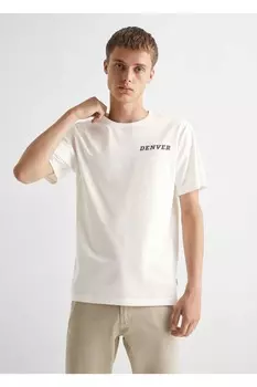 Написанная футболка Mango, белый