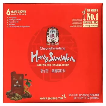 Напиток из Корейского Красного Женьшеня Cheong Kwan Jang Hong Sam Won, 20 пакетиков 50 мл