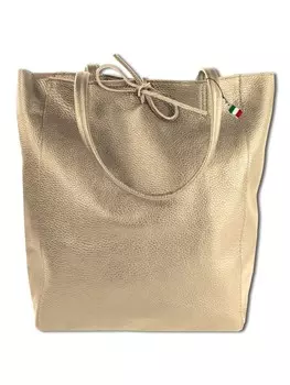 Наплечная сумка Florence Shopper, Schultertasche Leder taupe, dunkelbeige ca. 28cm