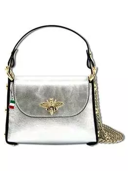 Наплечная сумка Florence Umhngetasche Leder silber ca. 19cm