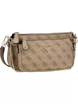 Наплечная сумка Guess Umhngetasche Noelle Double Pouch Crossbody, цвет Latte Logo Brown