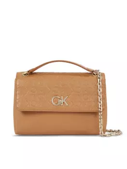 Наплечная сумка Re-Lock Ew Conv Crossbody-Emb Calvin Klein, коричневый