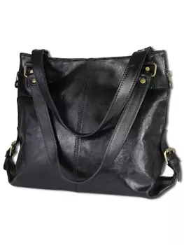 Наплечная сумка Toscanto Schultertasche, Henkeltasche, Shopper Leder schwarz ca. 40cm