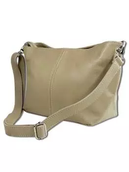 Наплечная сумка Toscanto Schultertasche, Umhngetasche Leder taupe, beige ca. 29cm