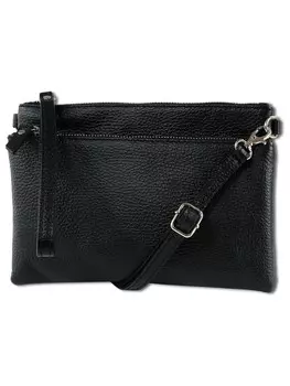 Наплечная сумка Toscanto Umhngetasche, Handgelenktasche Leder schwarz ca. 23cm