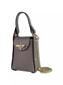 Наплечная сумка Toscanto Umhngetasche Leder braun, taupe ca. 13cm