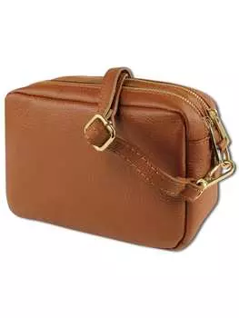 Наплечная сумка Toscanto Umhngetasche Leder hellbraun, tan ca. 22cm