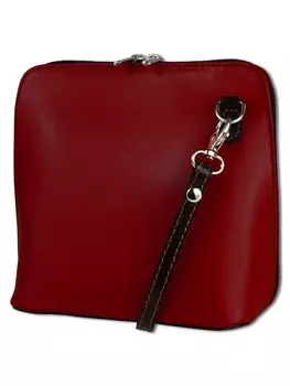 Наплечная сумка Toscanto Umhngetasche, Schultertasche Leder rot, schwarz ca. 17cm