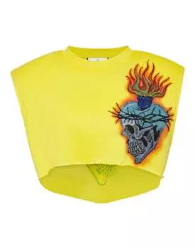 Наплечники укороченный топ Love Tattoo PHILIPP PLEIN, желтый