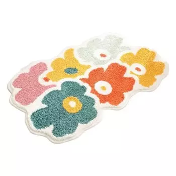 Напольный ковер, нескользящая текстура, декоративные цветы, функциональный, хорошо впитывающий, ультрамягкий, милый, в форме цветка, напольный ковер для ванной комнаты, товары для дома-B, размеры: 50x80 см Stuttg, мультиколор