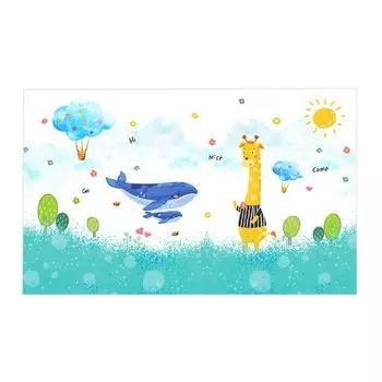 Напольный коврик для ванной комнаты, быстросохнущий мультфильм, сильное водопоглощение, декоративная протирка, чистый коврик с принтом животных для гостиной, приветственный коврик для дома-E, размеры: 60x90 см Stuttg, мультиколор