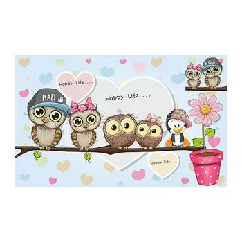 Напольный коврик для ванной комнаты, быстросохнущий мультфильм, сильное водопоглощение, декоративная протирка, чистый коврик с принтом животных для гостиной, приветственный коврик для дома-D, размеры: 60x90 см Stuttg, мультиколор