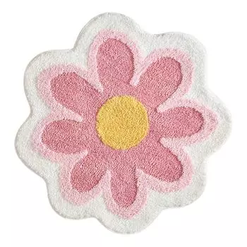 Напольный коврик, милый нескользящий декоративный коврик в форме цветка пашмины, впитывающий коврик для ванной комнаты, коврик для ванной для ежедневного использования, розовый Stuttg