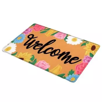 Напольный коврик Нескользящий Износостойкий Не падает Не линяет Супер впитывает слезы Перо Цветочный напольный ковер Поставка для спальни-A Stuttg, мультиколор