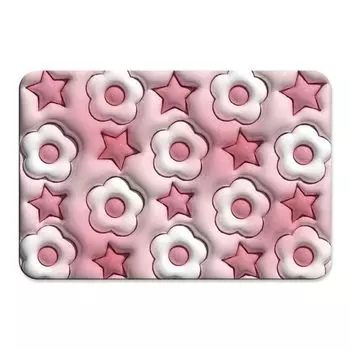 Напольный коврик с 3D визуальным эффектом, быстросохнущая диатомовая грязь 40x60 см, противоскользящий напольный коврик для ванной комнаты с цветочным узором, ежедневное использование-A Stuttg, мультиколор