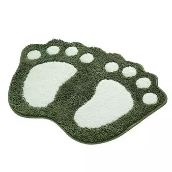 Напольный коврик с узором «большие ноги», быстросохнущий полиэстеровый складной противоскользящий ковер для использования в помещении, зеленый Stuttg