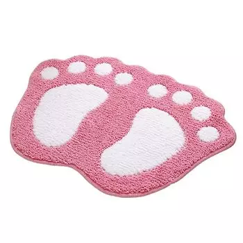 Напольный коврик с узором «большие ноги» Быстросохнущий полиэстер Складной противоскользящий коврик для дома - Розовый Stuttg