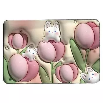 Напольный коврик сильное водопоглощение, нескользящий, быстросохнущий, мягкая поверхность, удобная поверхность для ног, рельефная поверхность, ковер, принадлежности для ванной комнаты, розовый, размеры: 50 x 80 см Stuttg