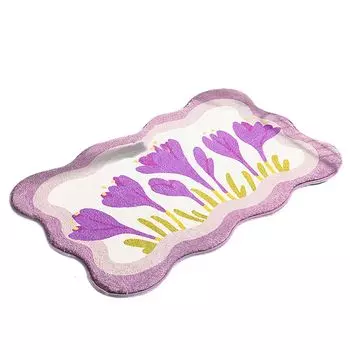 Напольный коврик светлого цвета, противоскользящая смешанная ткань, сторона для ванны, туалета, впитывающий воду ковер, товары для дома - фиолетовый, размеры: 60x90 см Stuttg