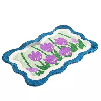 Напольный коврик светлого цвета, противоскользящая смесовая ткань, сторона для ванны, туалета, впитывающий воду ковер, товары для дома - темно-синий, размеры: 60x90 см Stuttg