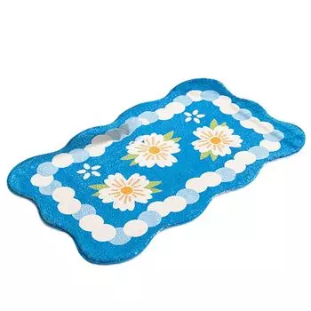 Напольный коврик светлого цвета, противоскользящая смесовая ткань, сторона для ванны, туалета, впитывающий воду ковер, товары для дома - синий, размеры: 60x90 см Stuttg