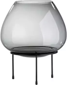 Напольный светильник GILDE "Виту, Новогоднее украшение", (1 шт.), стекло, на металлической трех ножке 32х38х32 см, черный