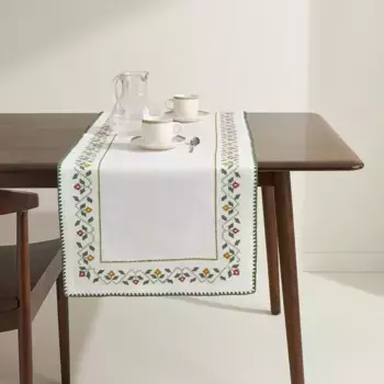 Народная хлопчатобумажная настольная дорожка El Corte Ingls, зеленый